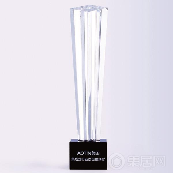 奥田“2018年度集成灶行业杰出推动奖”奖杯